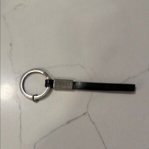Coach Black Leather Keychain